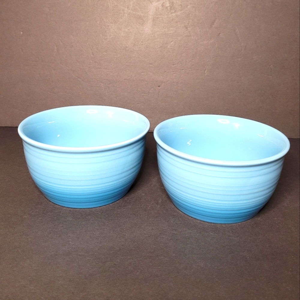 Pair Blue Ombre Large Salad Soup or Cereal Bowls ~ 29 ounces
